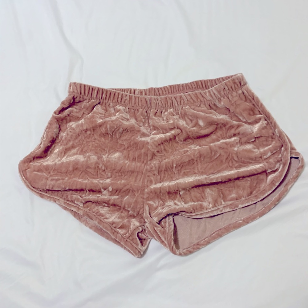 Pink Velvet Short Shorts